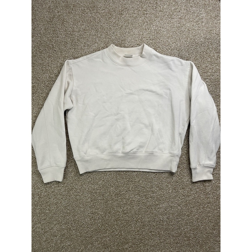 A‎ New Day Women Soft Butter Beige Luxe Cozy Comfy Girl Pullover Sweatshirt S